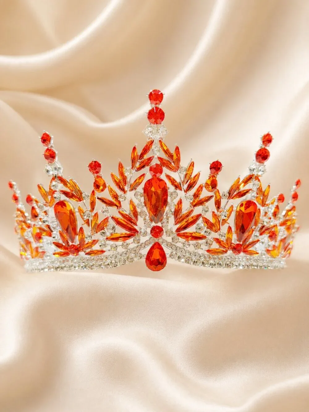 Amber crystal tiara, beauty pageant crown, wedding bridal headpiece, Prom crown